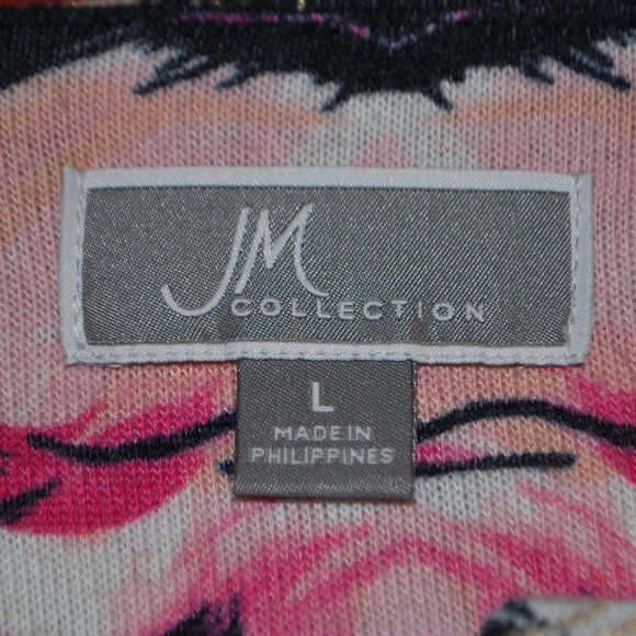 3/$30 - Floral Top w/Front Keyhole & Gold Striping - L - Picture 10 of 12